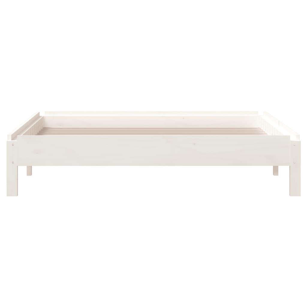 Lit empilable sans matelas blanc 100x200 cm bois de pin massif - XIOS