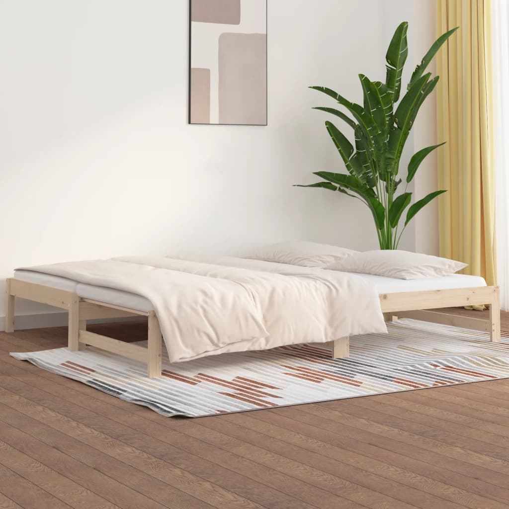 Lit coulissant sans matelas 2x(90x200) cm Bois de pin massif - XIOS