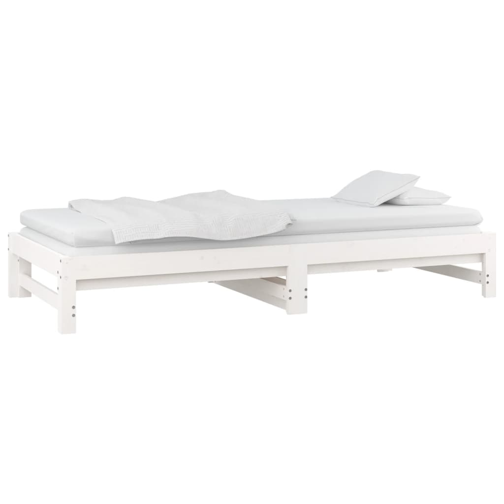 Lit coulissant sans matelas blanc 2x(90x200) cm - XIOS