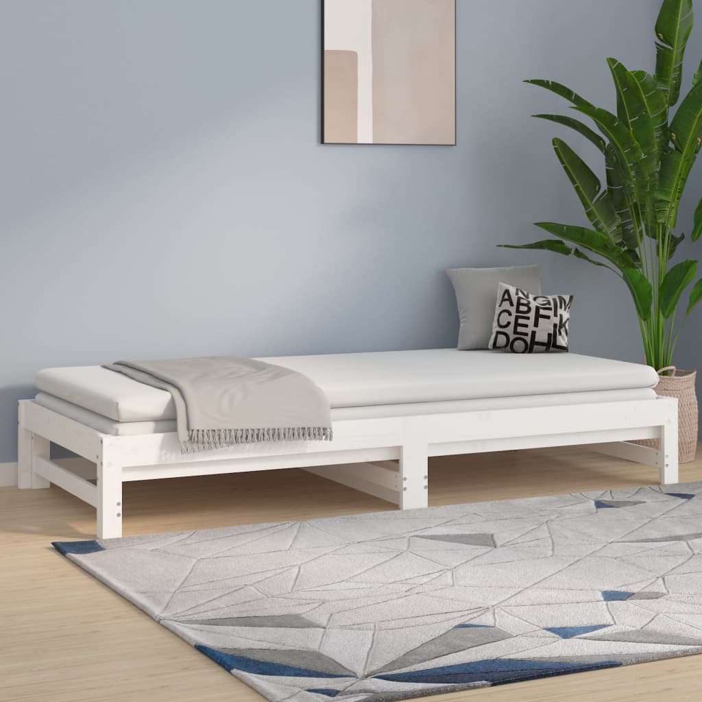 Lit coulissant sans matelas blanc 2x(80x200)cm - XIOS