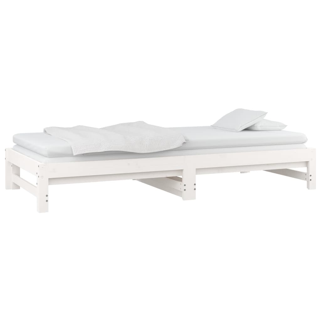 Lit coulissant sans matelas blanc 2x(80x200)cm - XIOS