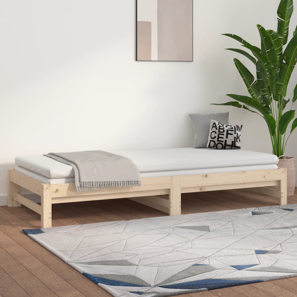 Lit coulissant sans matelas 2x(90x190) cm Bois de pin massif - XIOS