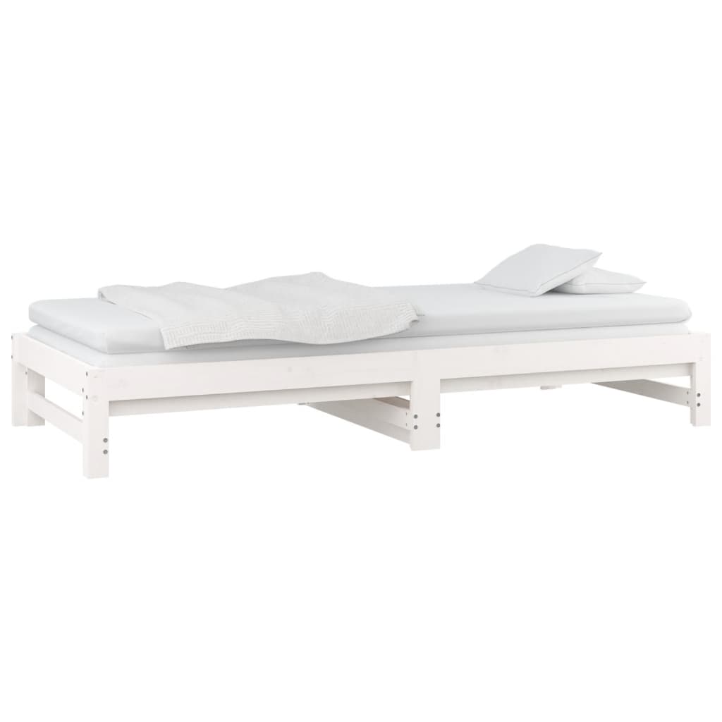 Lit coulissant sans matelas blanc 2x(90x190) cm - XIOS