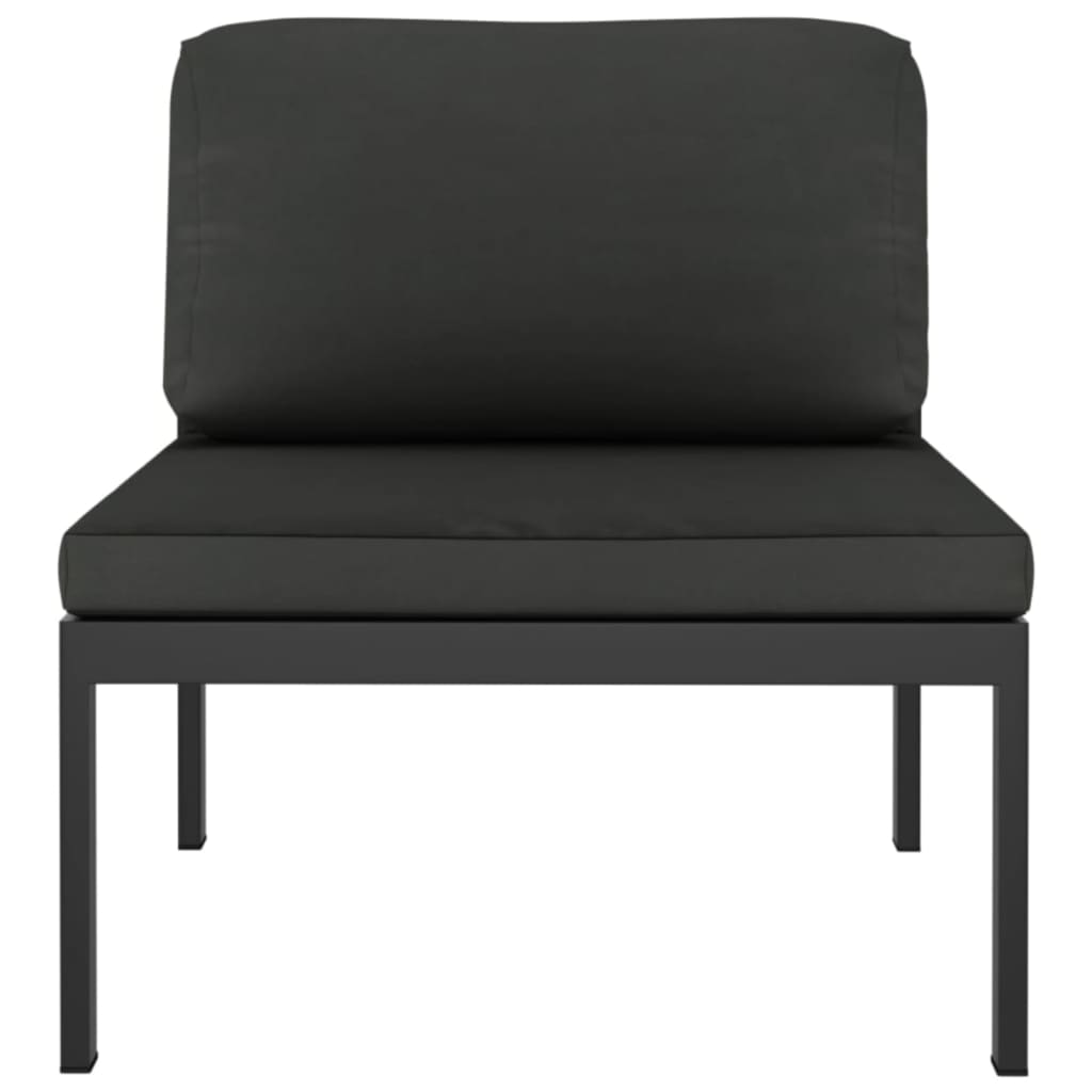 Salon de jardin 4 pcs avec coussins Aluminium Anthracite