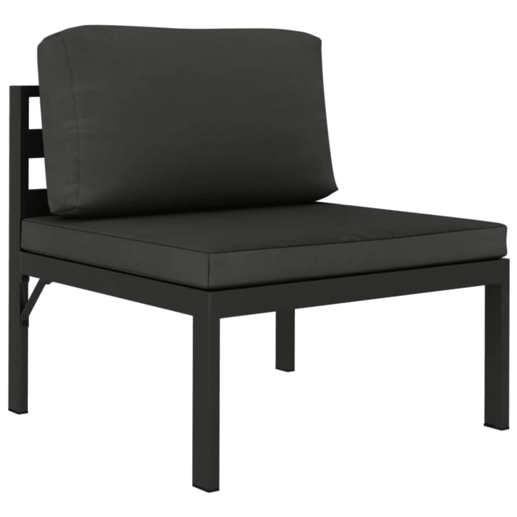 Salon de jardin 5 pcs avec coussins Aluminium Anthracite