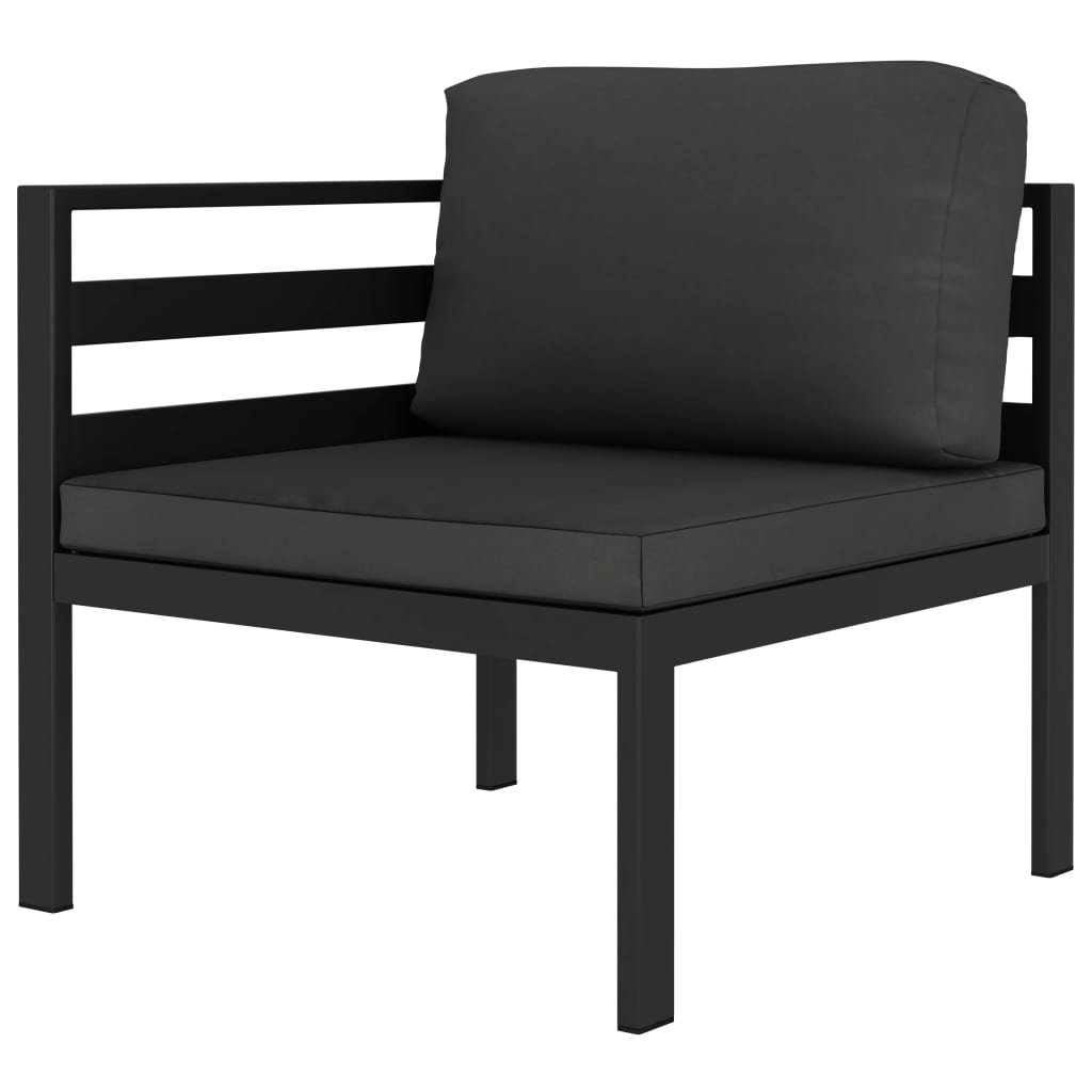 Salon de jardin 3 pcs avec coussins Aluminium Anthracite
