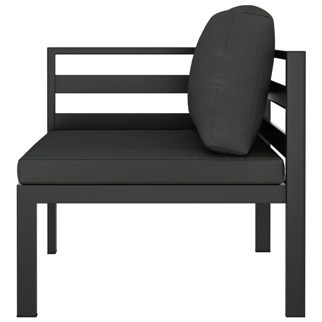 Salon de jardin 3 pcs avec coussins Aluminium Anthracite