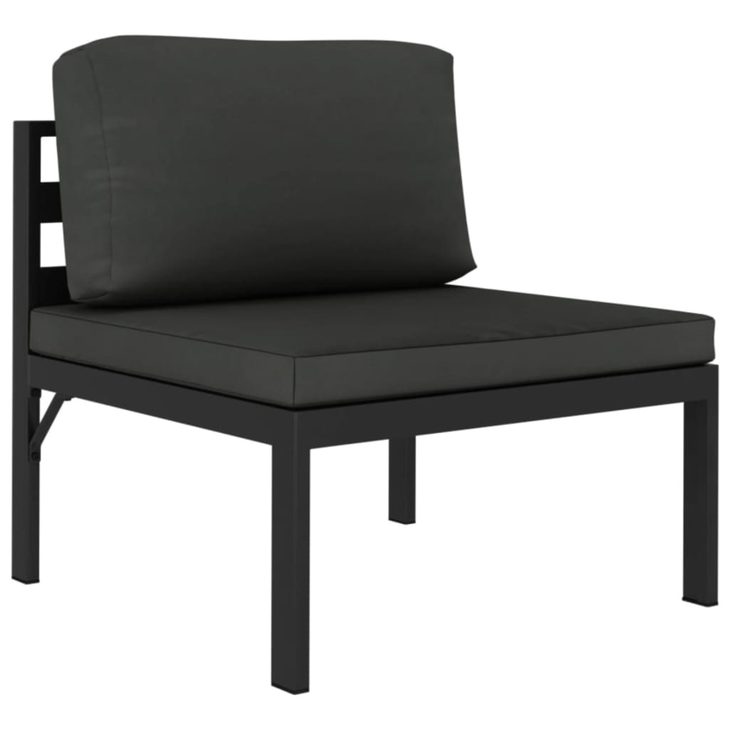 Salon de jardin 3 pcs avec coussins Aluminium Anthracite