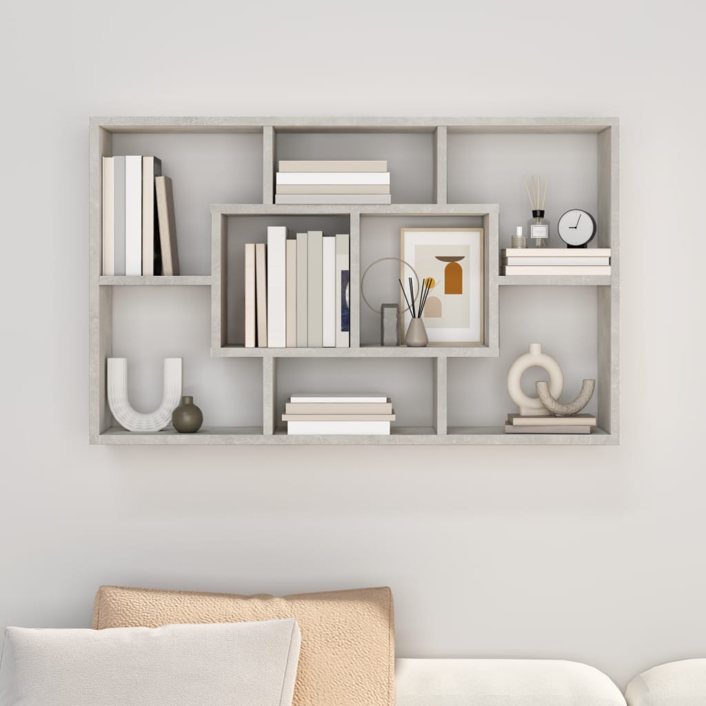 Étagère murale Gris béton 85x16x52,5 cm Bois d'ingénierie - XIOS