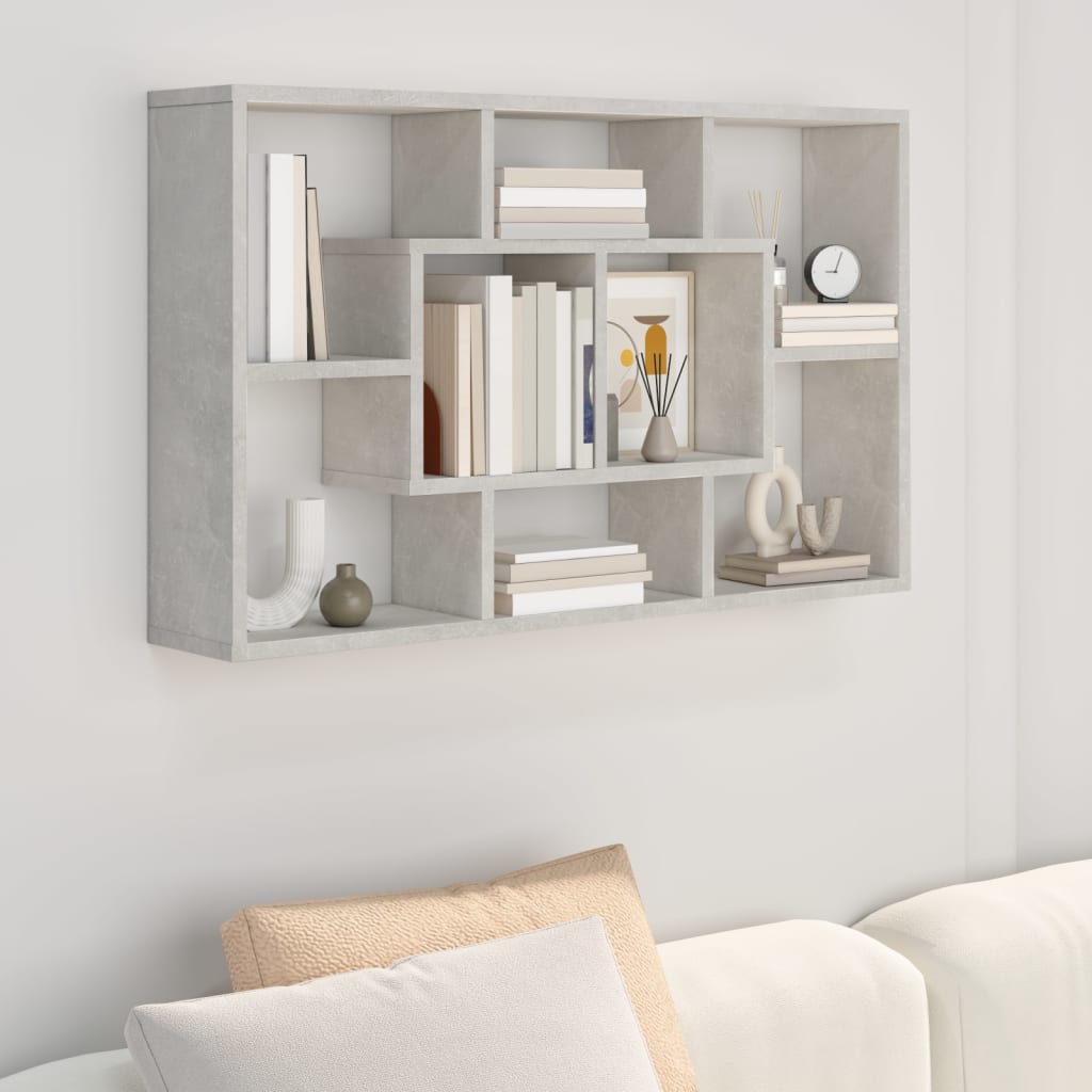 Étagère murale Gris béton 85x16x52,5 cm Bois d'ingénierie - XIOS
