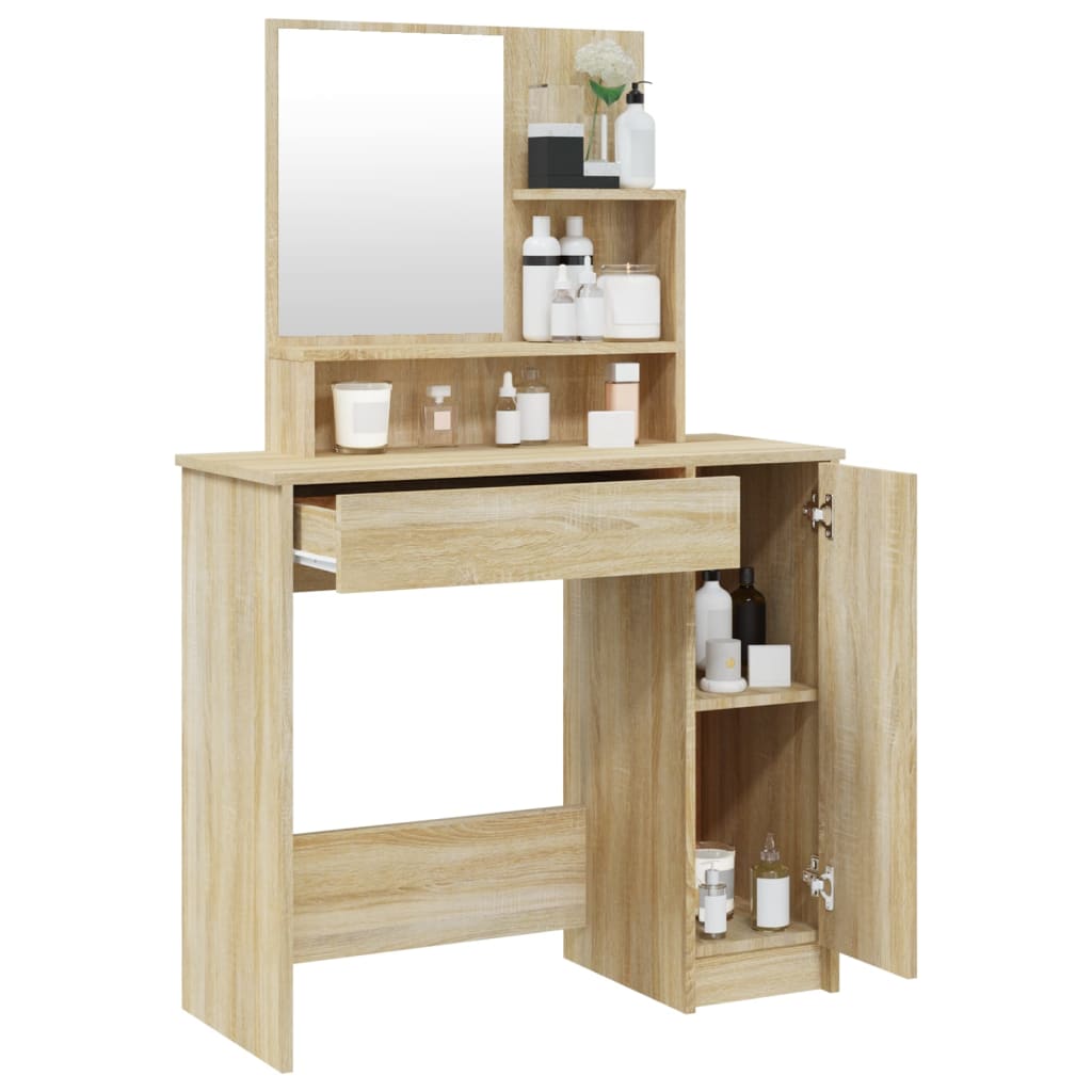 Coiffeuse avec miroir chêne sonoma 86,5x35x136 cm - XIOS