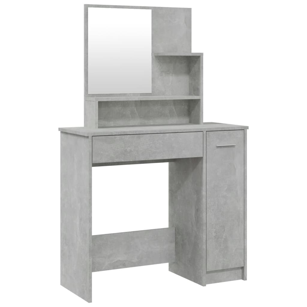 Coiffeuse avec miroir Gris béton 86,5x35x136 cm - XIOS