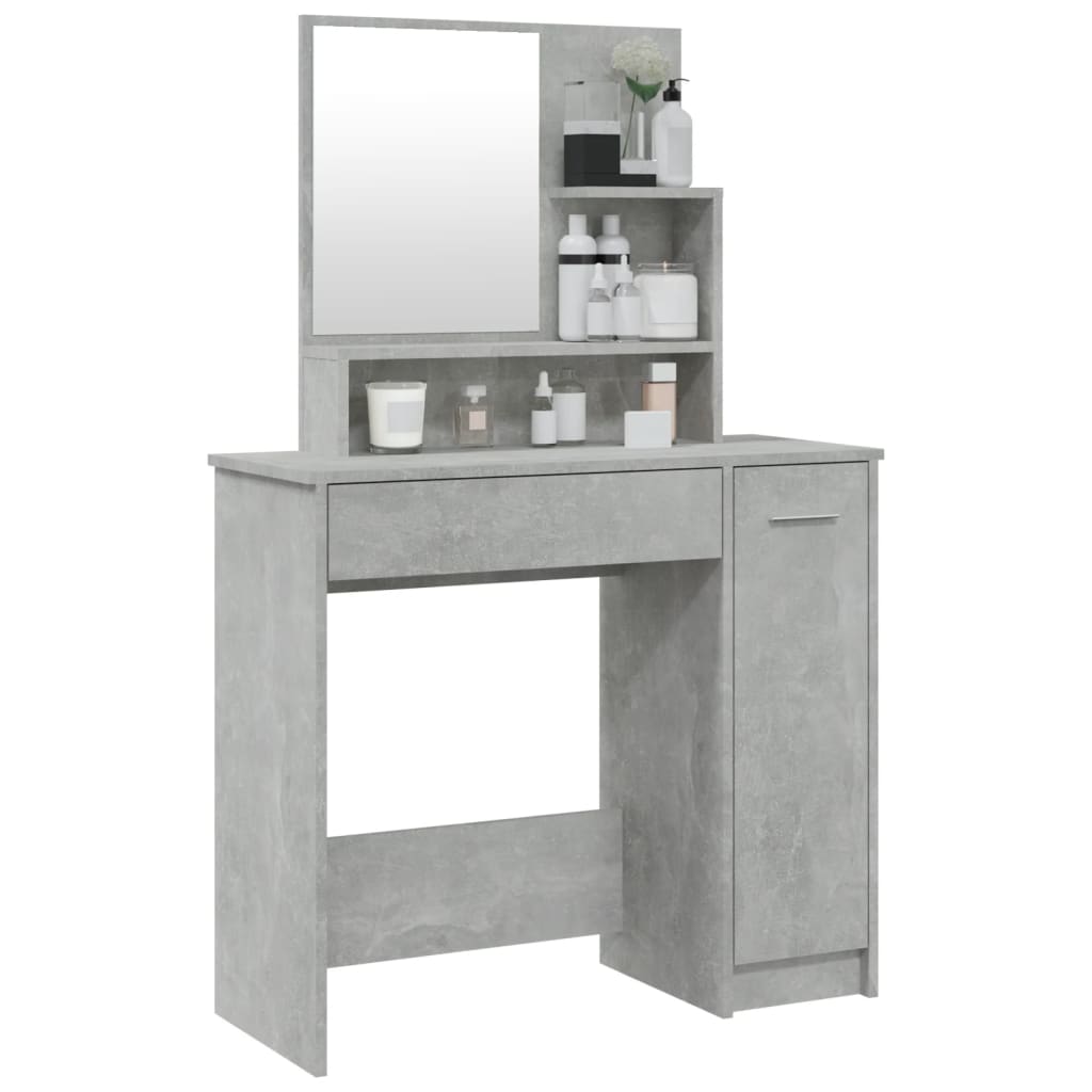 Coiffeuse avec miroir Gris béton 86,5x35x136 cm - XIOS
