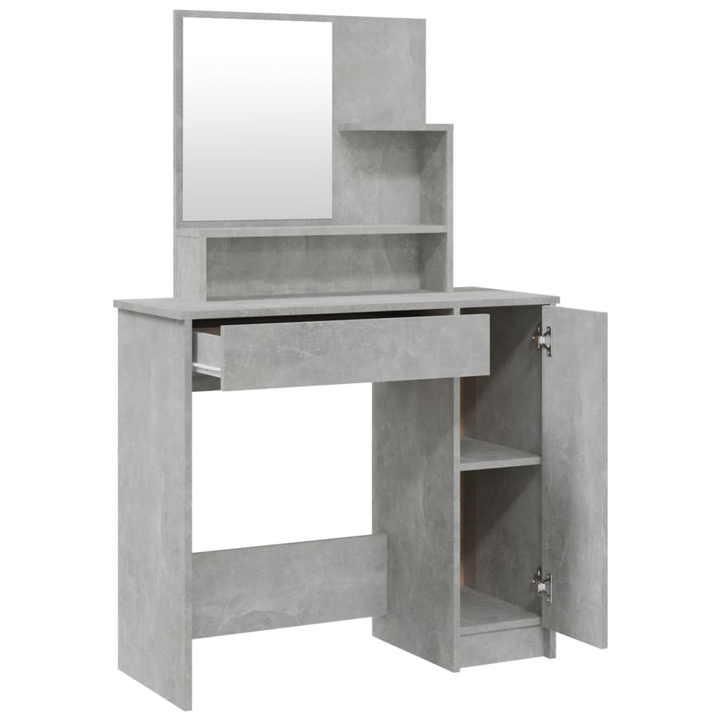 Coiffeuse avec miroir Gris béton 86,5x35x136 cm - XIOS