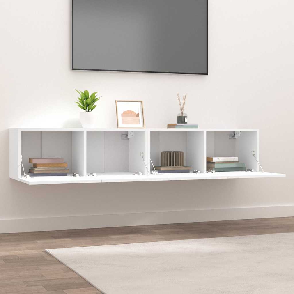 Meubles TV 2 pcs blanc 80x30x30 cm bois d'ingénierie - XIOS