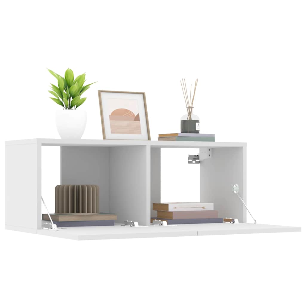 Meubles TV 2 pcs blanc 80x30x30 cm bois d'ingénierie - XIOS