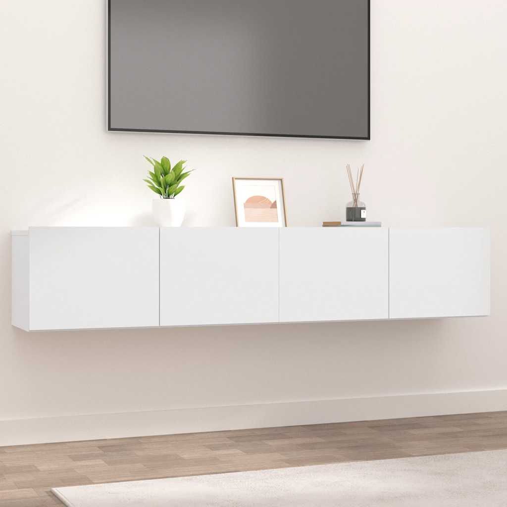 Meubles TV 2 pcs blanc 80x30x30 cm bois d'ingénierie - XIOS