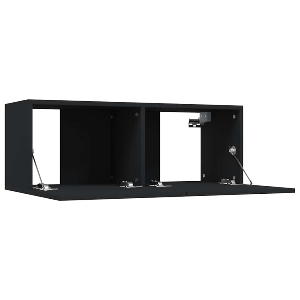 Meubles TV 2 pcs Noir 80x30x30 cm Bois d'ingénierie - XIOS