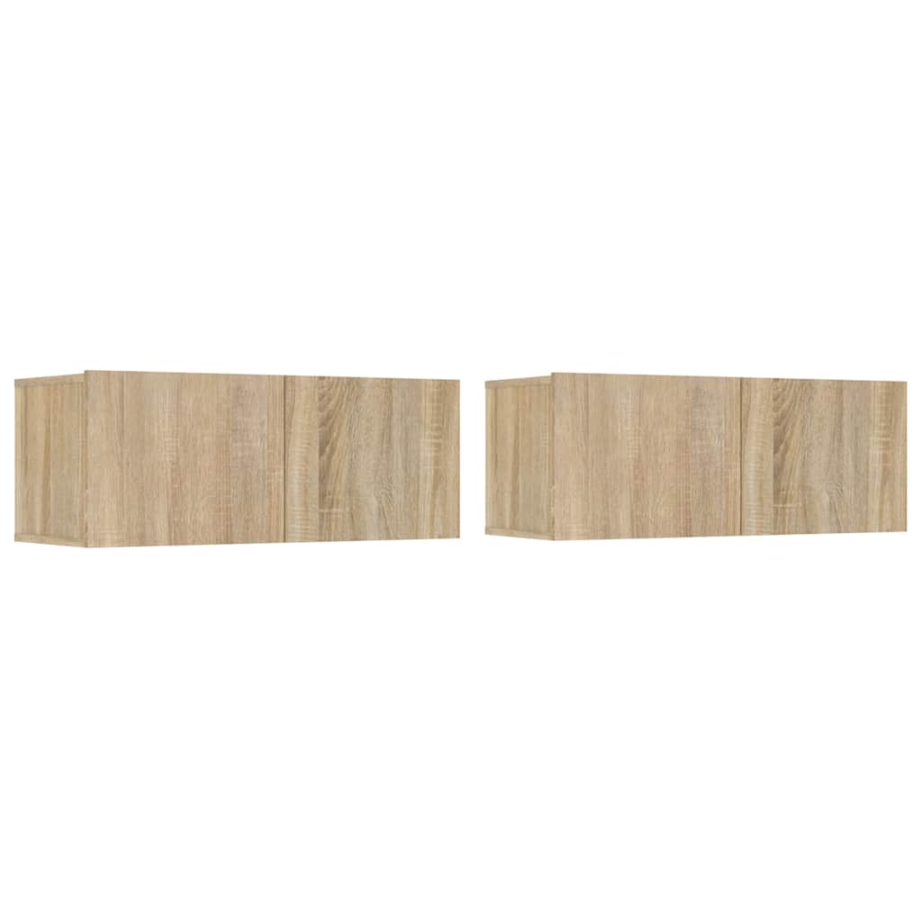 Meubles TV 2 pcs chêne sonoma 80x30x30 cm bois d'ingénierie - XIOS