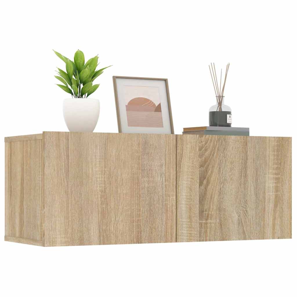 Meubles TV 2 pcs chêne sonoma 80x30x30 cm bois d'ingénierie - XIOS