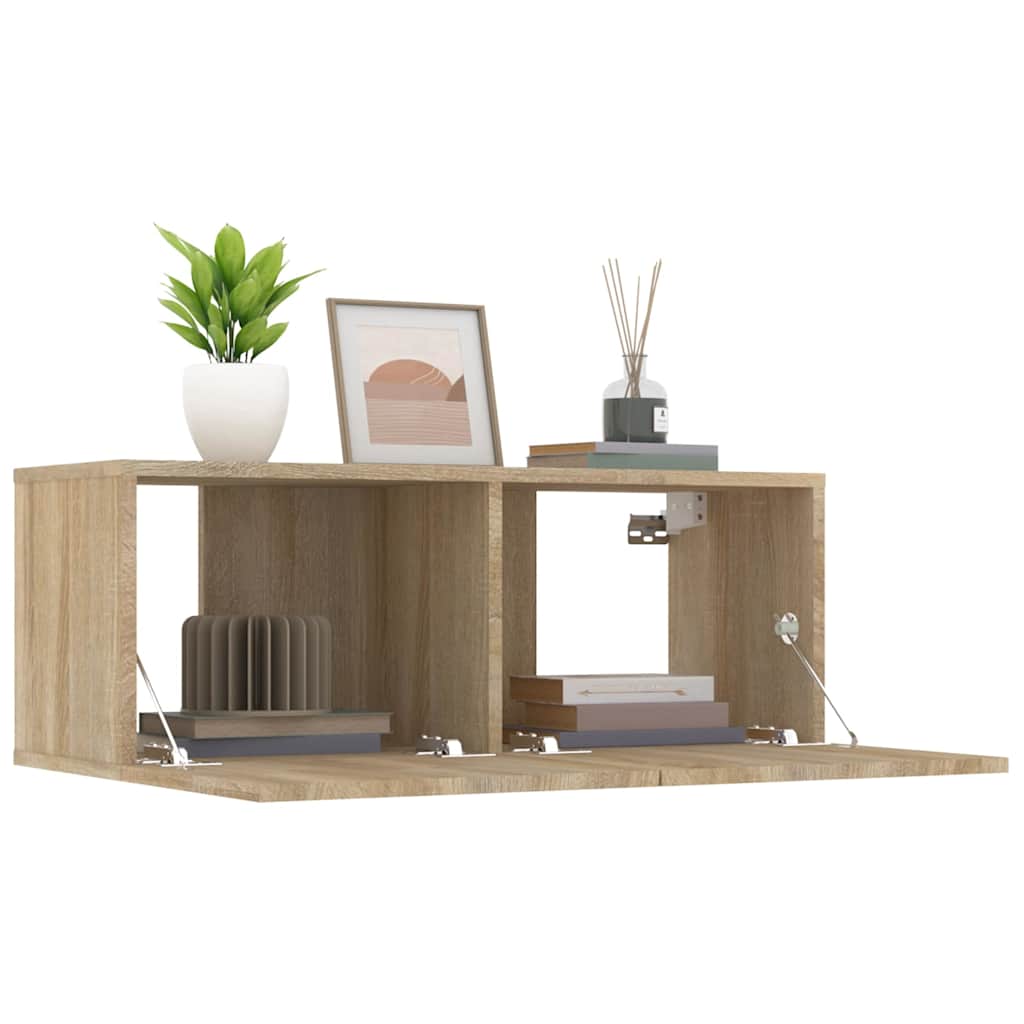 Meubles TV 2 pcs chêne sonoma 80x30x30 cm bois d'ingénierie - XIOS