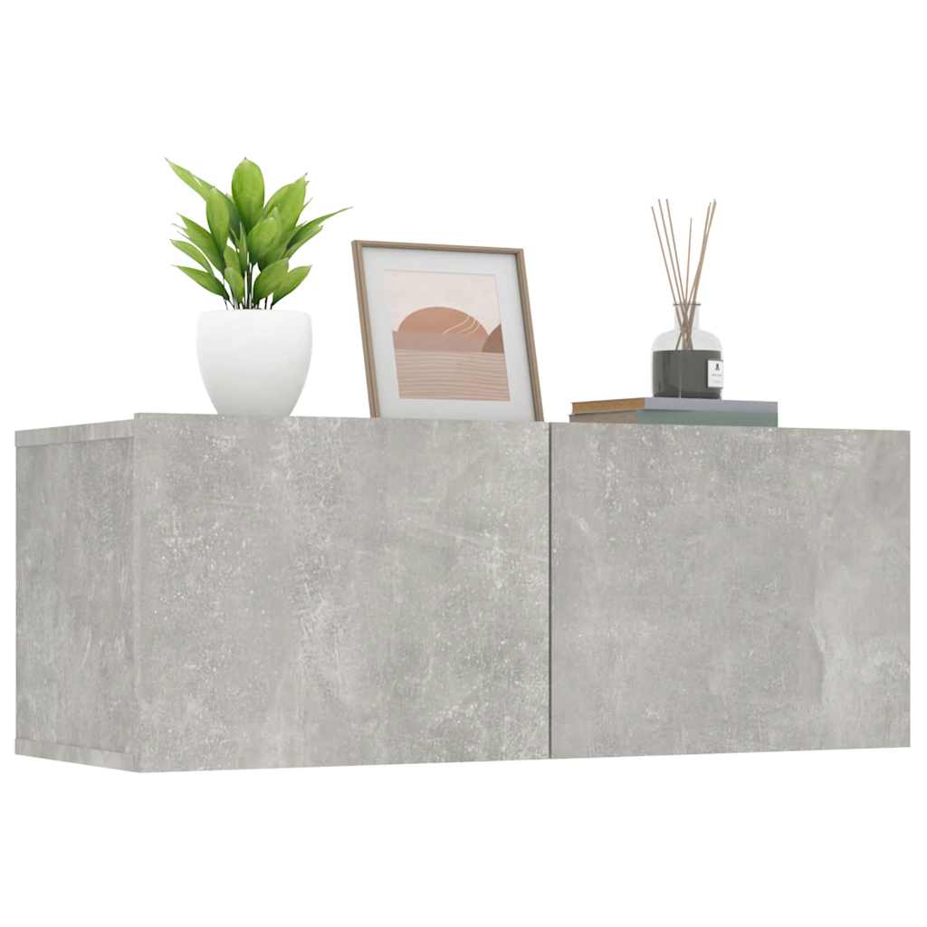 Meubles TV 2 pcs gris béton 80x30x30 cm bois d'ingénierie - XIOS