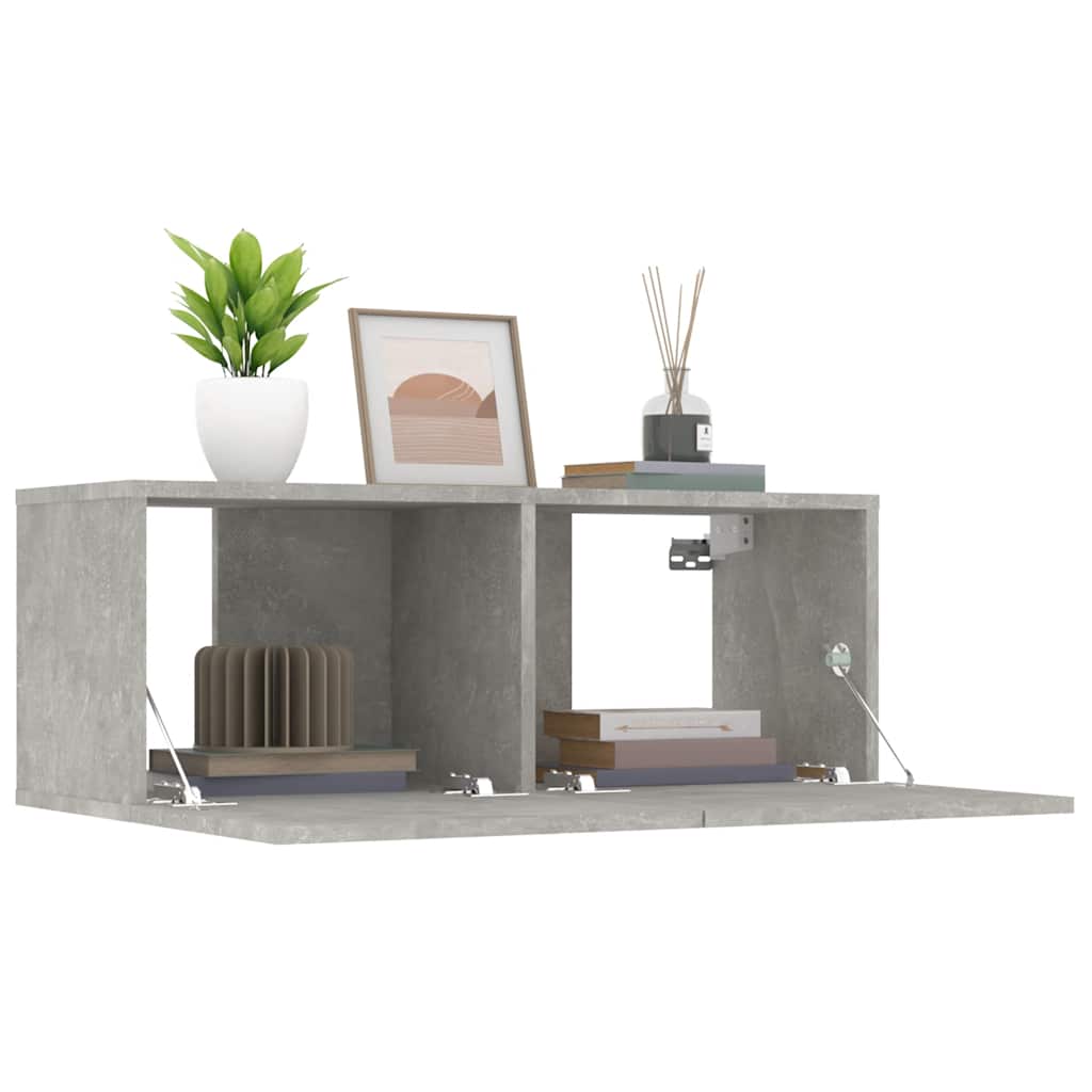 Meubles TV 2 pcs gris béton 80x30x30 cm bois d'ingénierie - XIOS