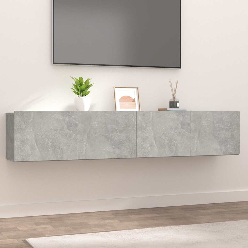 Meubles TV 2 pcs gris béton 80x30x30 cm bois d'ingénierie - XIOS