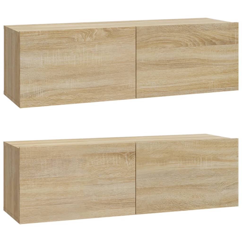 Meubles TV muraux 2pcs chêne sonoma 100x30x30cm bois ingénierie - XIOS