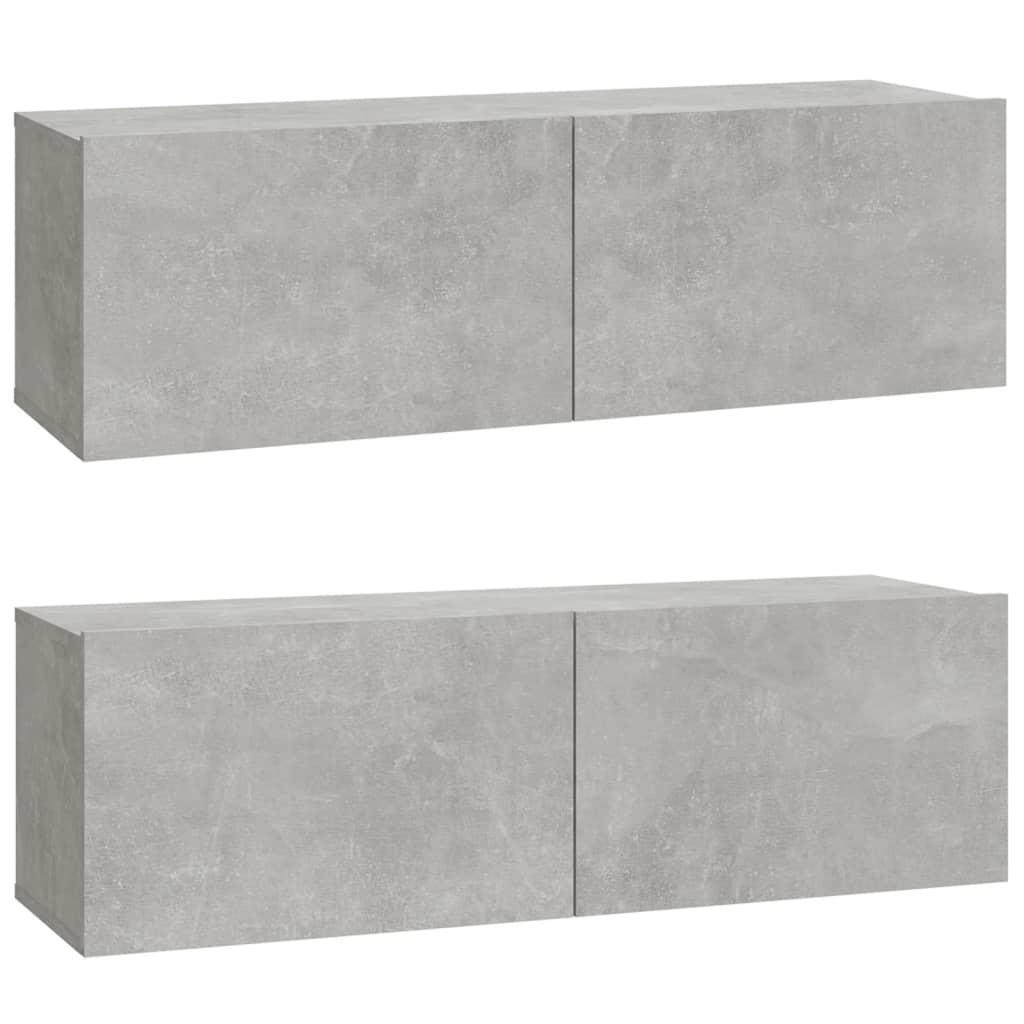 Meubles TV 2 pcs Gris béton 100x30x30 cm Bois d'ingénierie - XIOS