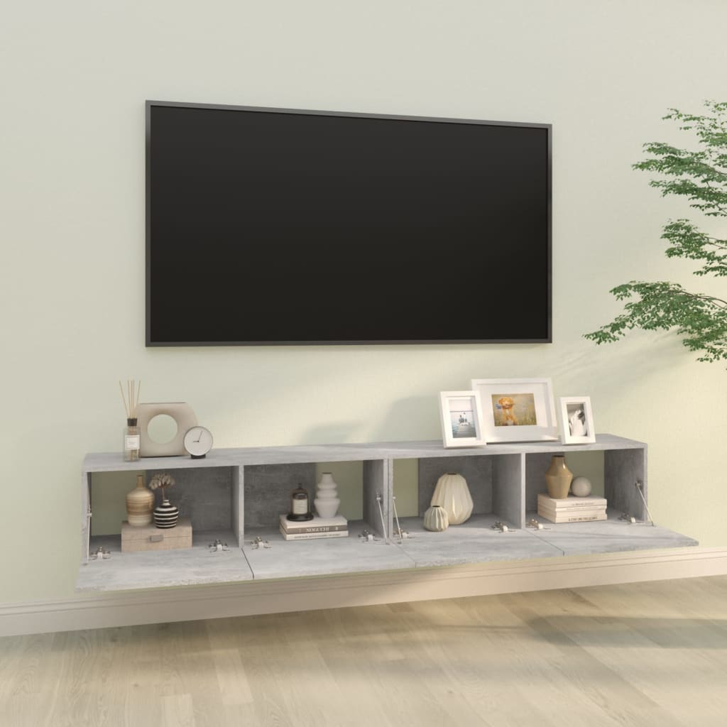 Meubles TV 2 pcs Gris béton 100x30x30 cm Bois d'ingénierie - XIOS