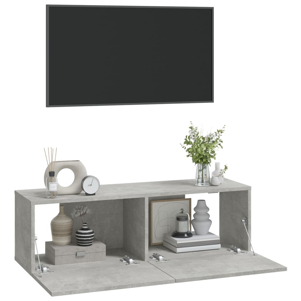 Meubles TV 2 pcs Gris béton 100x30x30 cm Bois d'ingénierie - XIOS