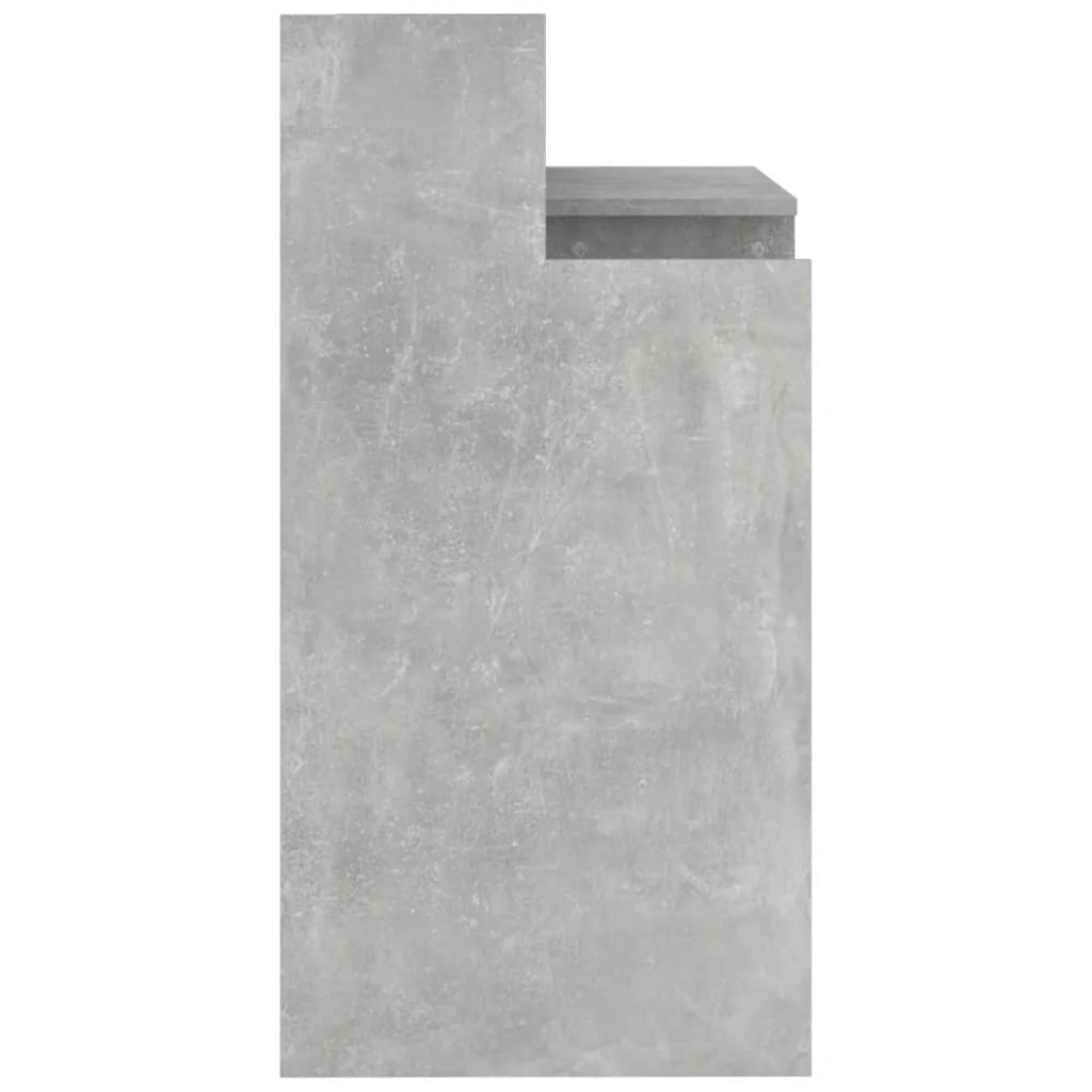 Bureau et lumières LED Gris béton 97x45x90 cm Bois d'ingénierie