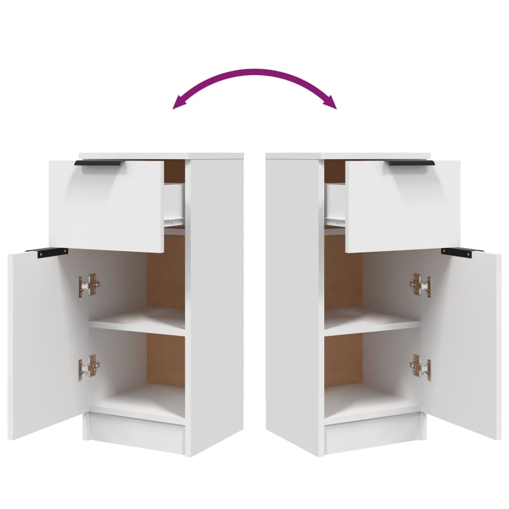 Buffets 2 pcs blanc 30x30x70 cm bois d'ingénierie - XIOS