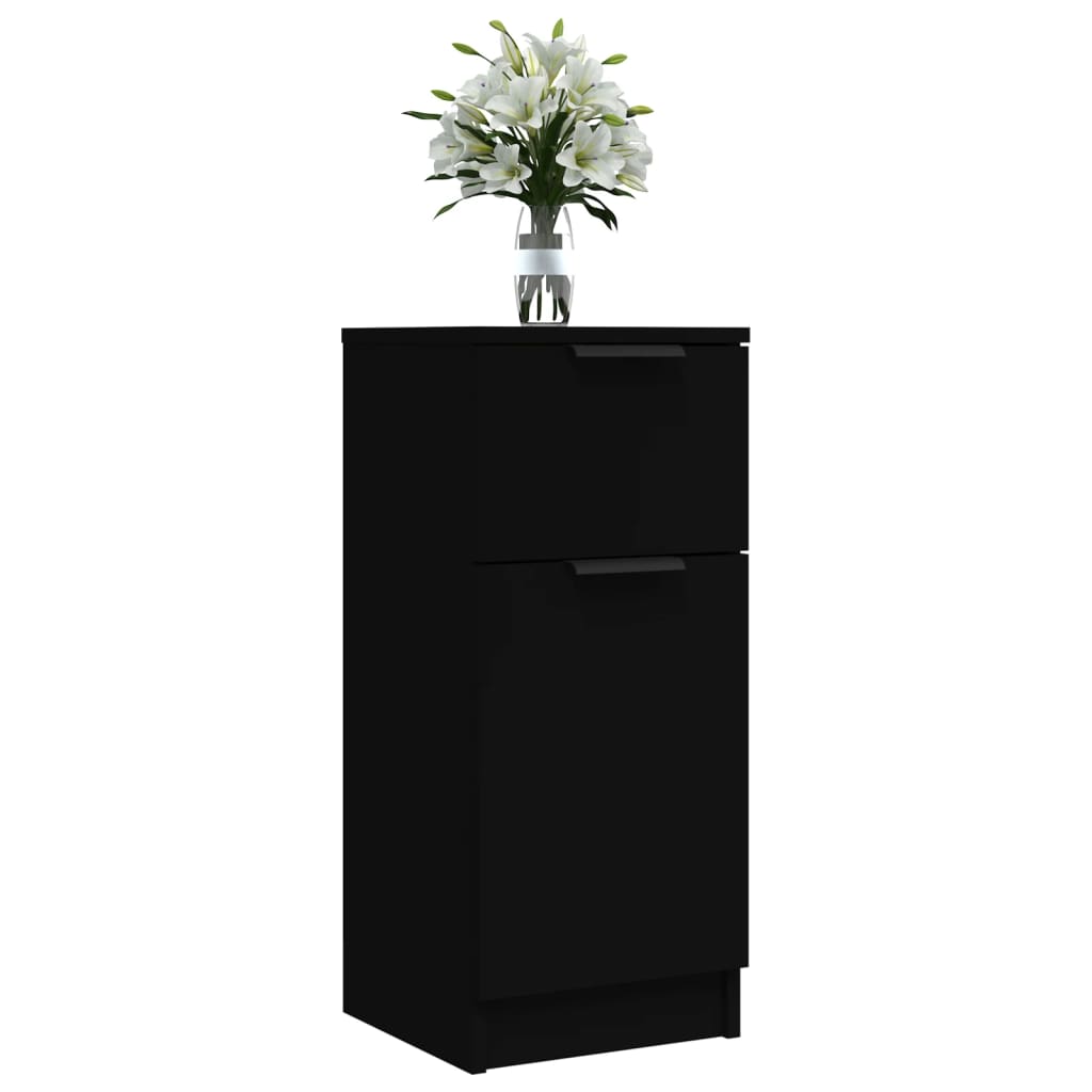 Buffet noir 30x30x70 cm bois d'ingénierie - XIOS