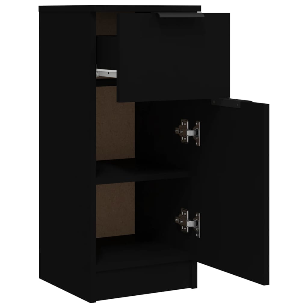 Buffet noir 30x30x70 cm bois d'ingénierie - XIOS