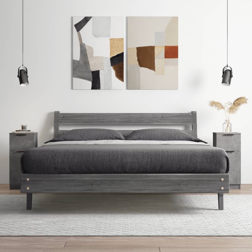 Buffets 2 pcs Gris béton 30x30x70 cm Bois d'ingénierie - XIOS