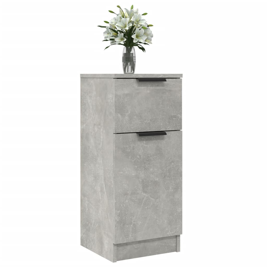 Buffets 2 pcs Gris béton 30x30x70 cm Bois d'ingénierie - XIOS