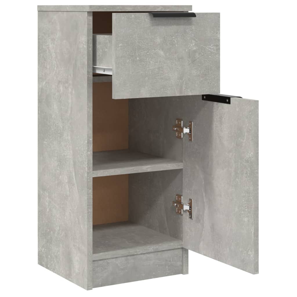 Buffets 2 pcs Gris béton 30x30x70 cm Bois d'ingénierie - XIOS