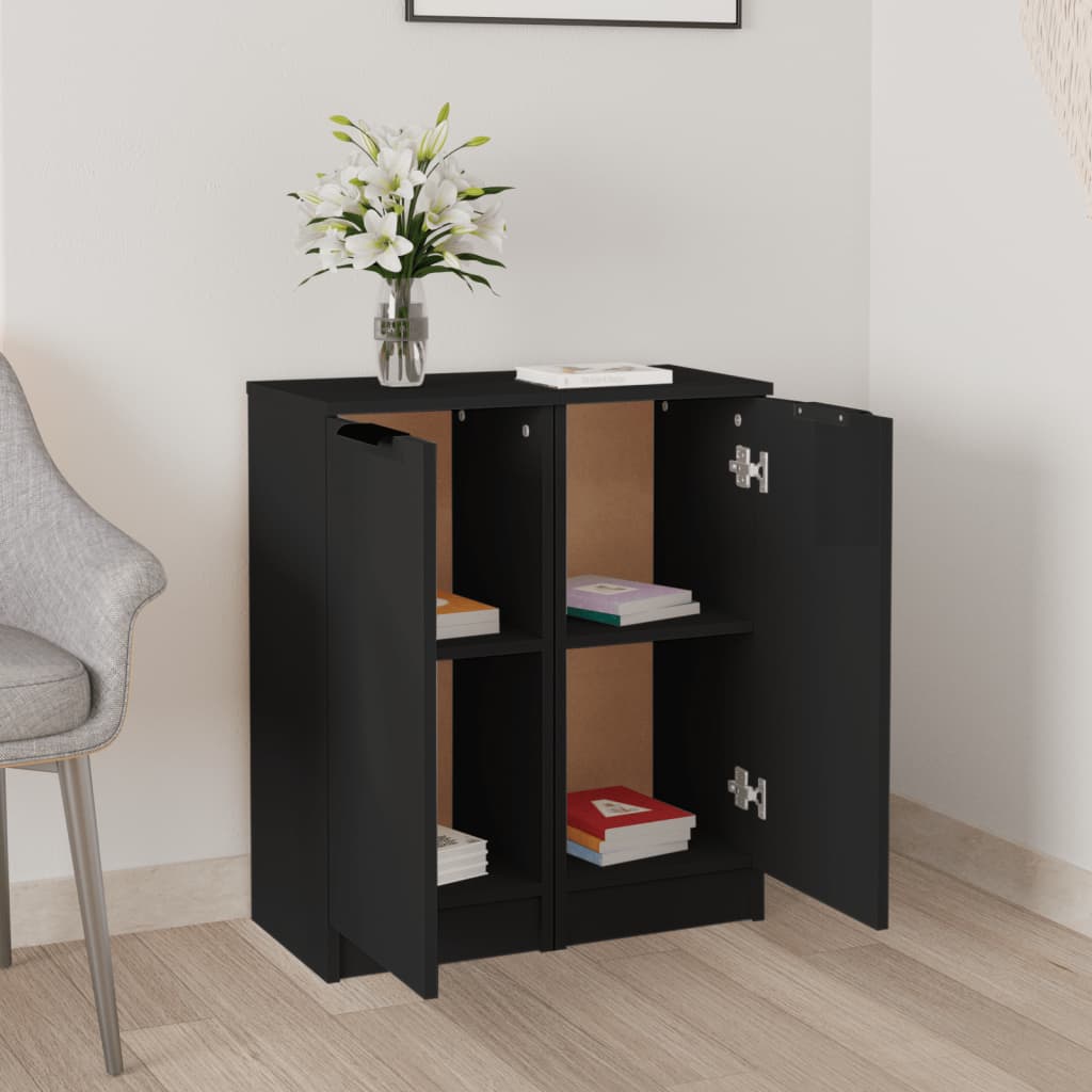 Buffets 2 pcs noir 30x30x70 cm bois d'ingénierie - XIOS
