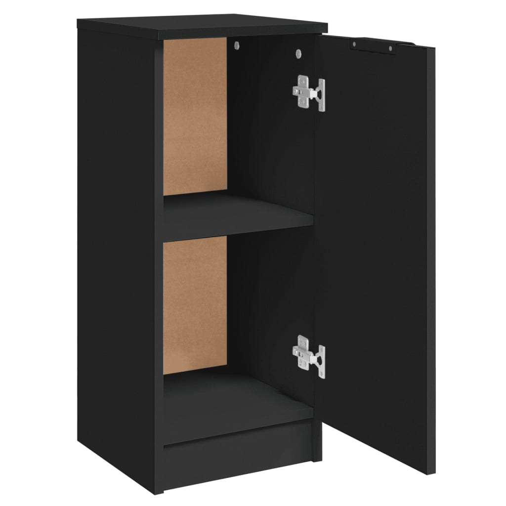 Buffets 2 pcs noir 30x30x70 cm bois d'ingénierie - XIOS
