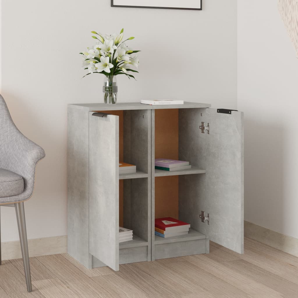 Buffets 2 pcs Gris béton 30x30x70 cm Bois d'ingénierie - XIOS