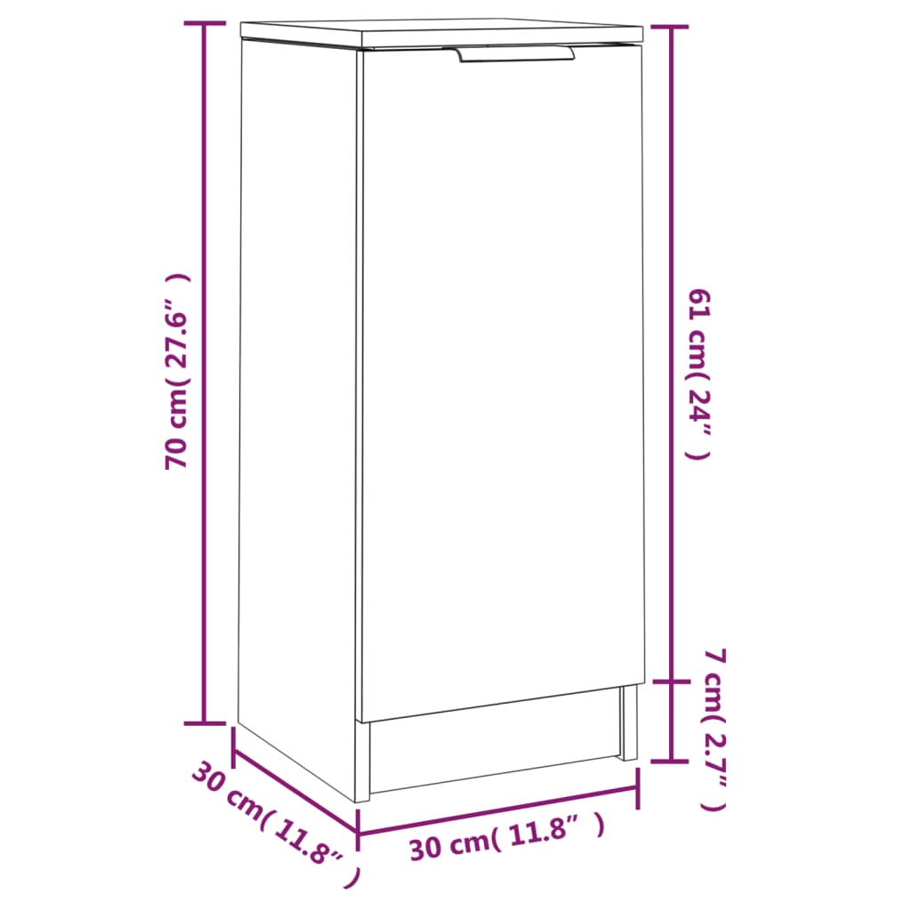 Buffets 2 pcs Gris béton 30x30x70 cm Bois d'ingénierie - XIOS