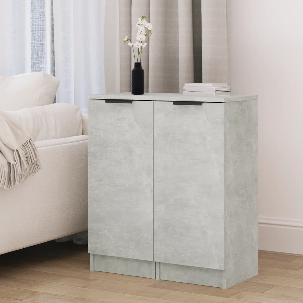 Buffets 2 pcs Gris béton 30x30x70 cm Bois d'ingénierie - XIOS