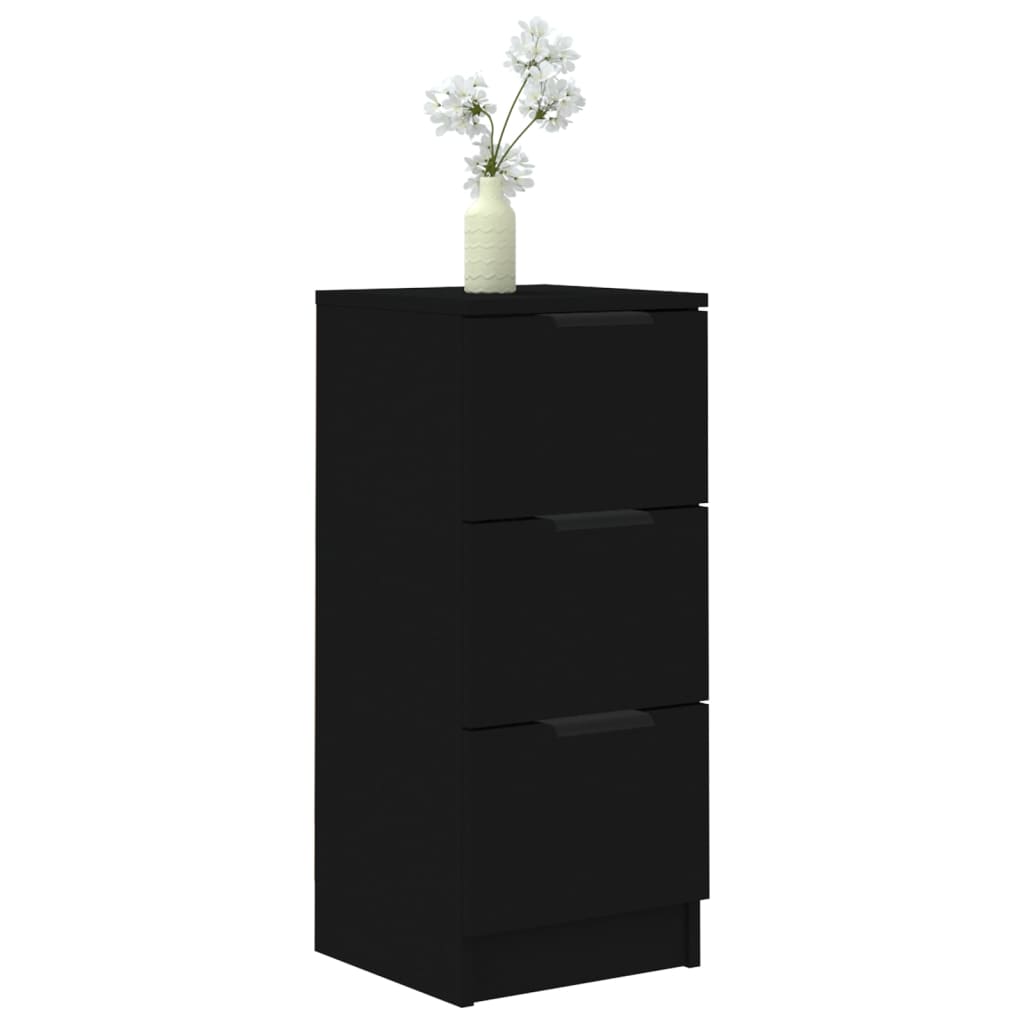 Buffet noir 30x30x70 cm bois d'ingénierie - XIOS