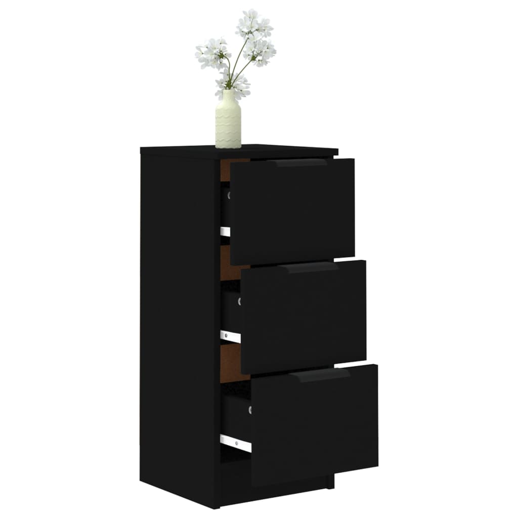 Buffet noir 30x30x70 cm bois d'ingénierie - XIOS