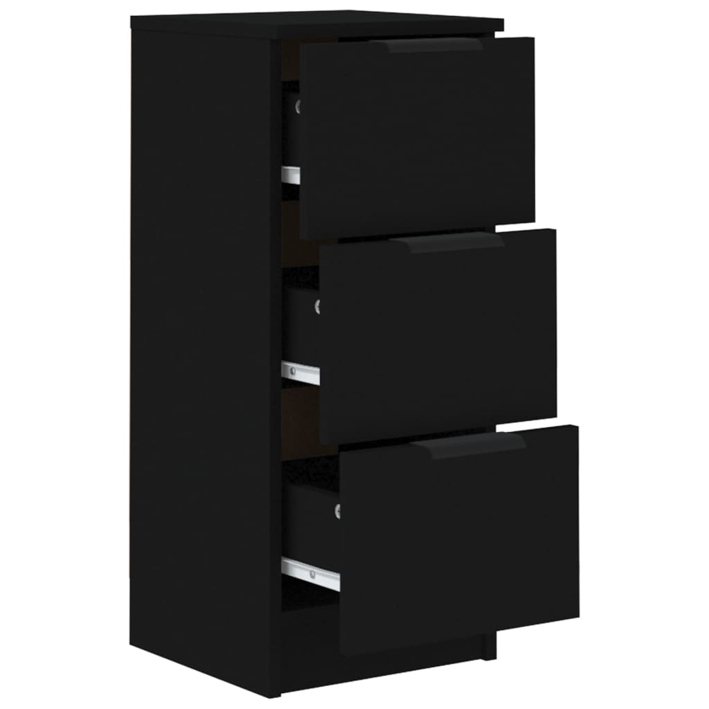 Buffet noir 30x30x70 cm bois d'ingénierie - XIOS