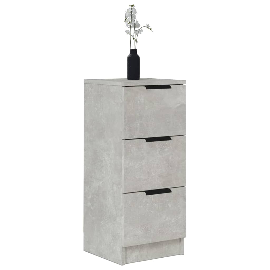 Buffets 2 pcs Gris béton 30x30x70 cm Bois d'ingénierie - XIOS