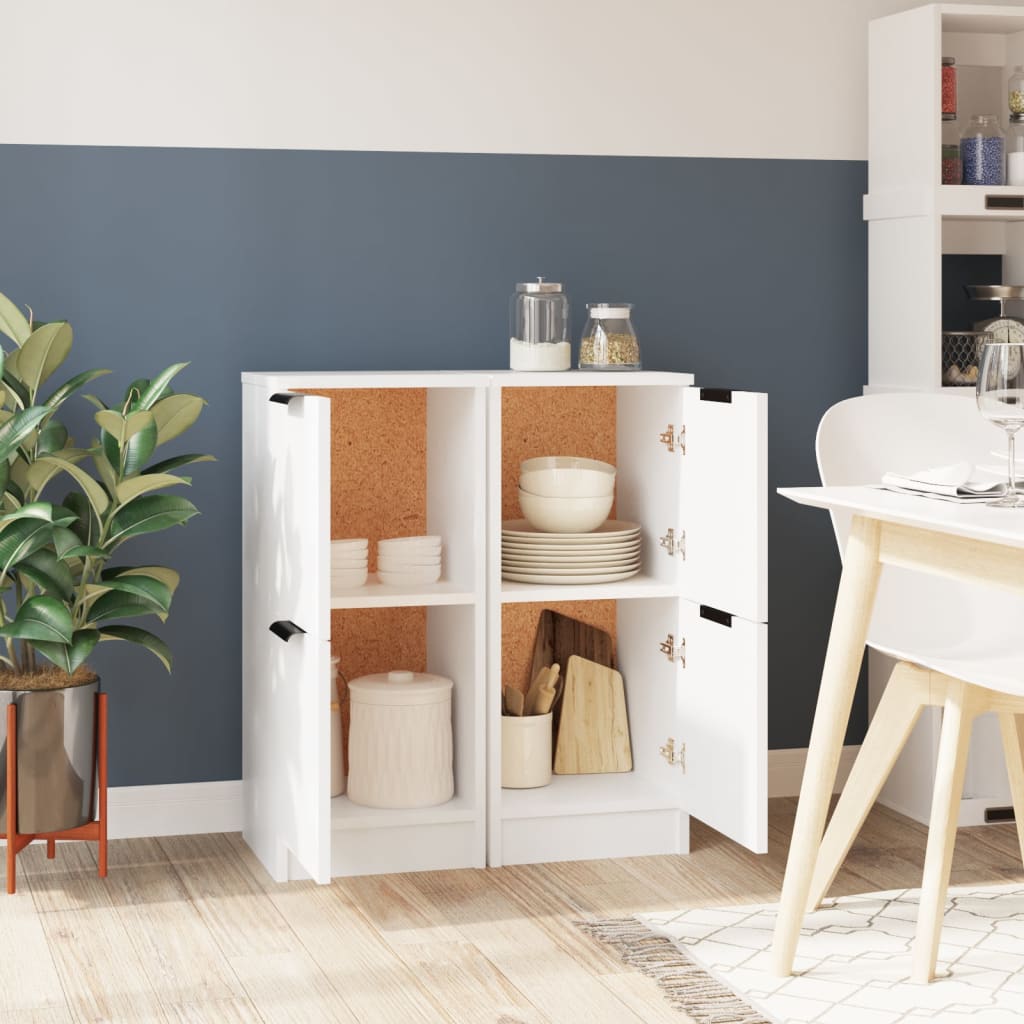 Buffets 2 pcs blanc 30x30x70 cm bois d'ingénierie - XIOS
