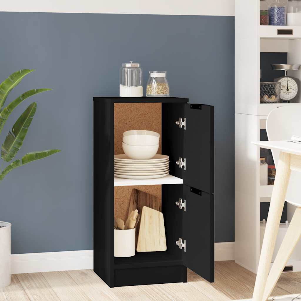 Buffet noir 30x30x70 cm bois d'ingénierie - XIOS